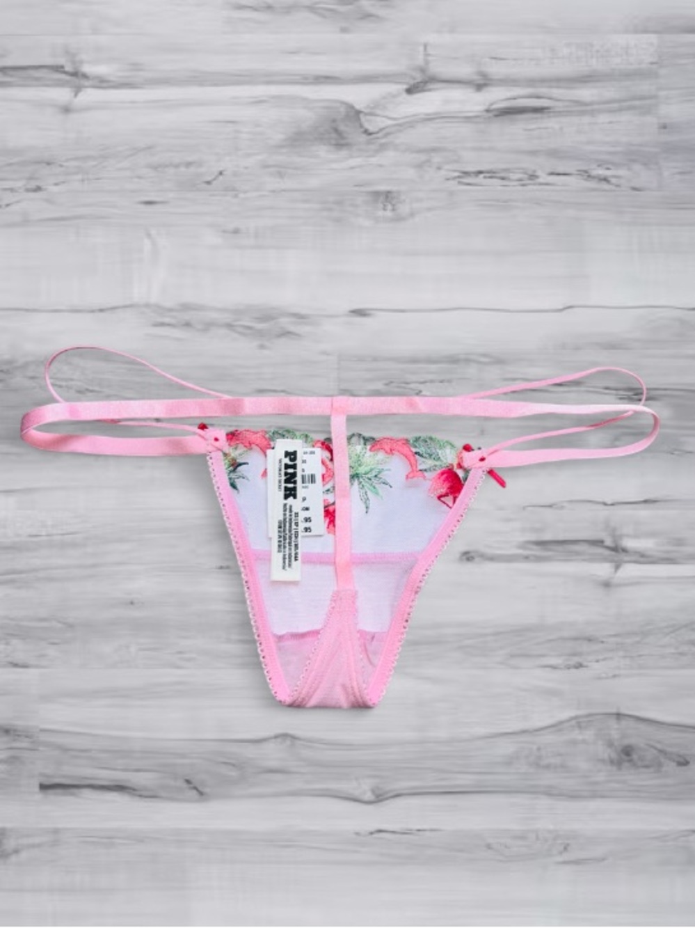 🆕🦩Flamingo A Go Go Strapy Thong PINK Victoria Secret NWT - Picture 6 of 13